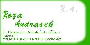 roza andrasek business card
